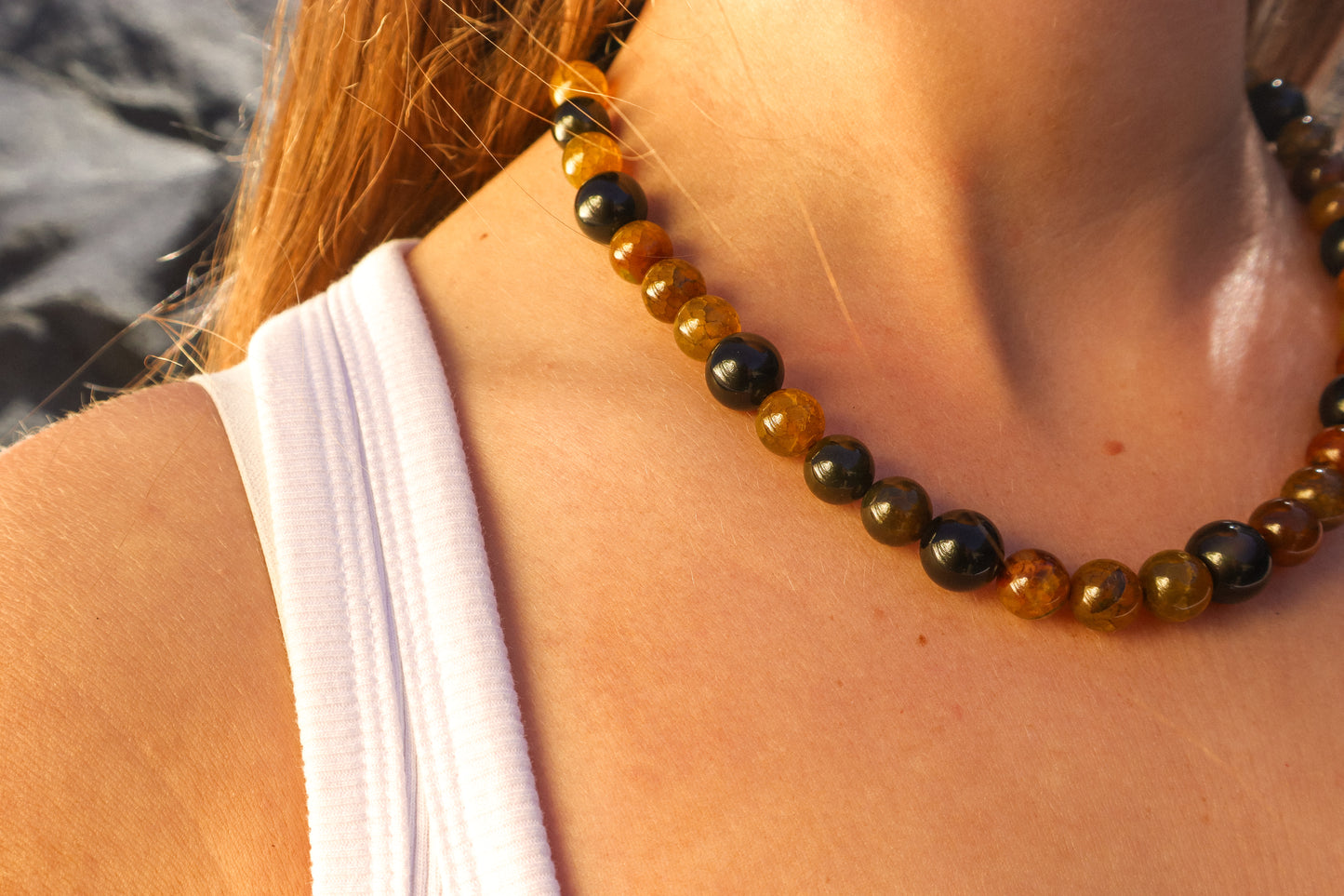 Collar Ágata vena de dragón - Onix