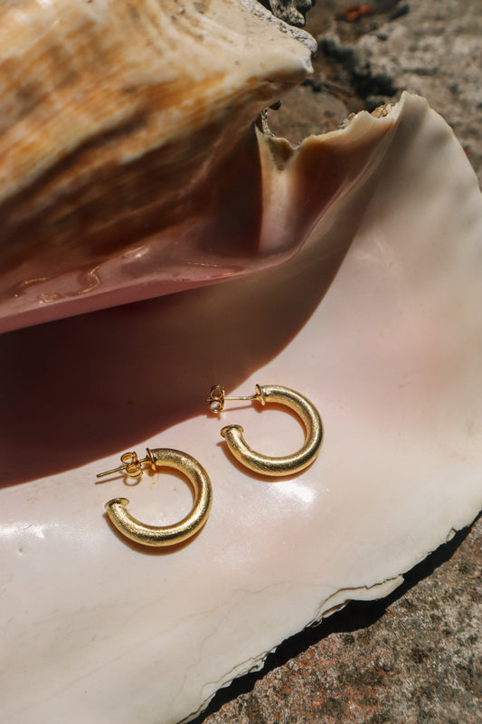 Argolla Tubo Mate Oro 20mm